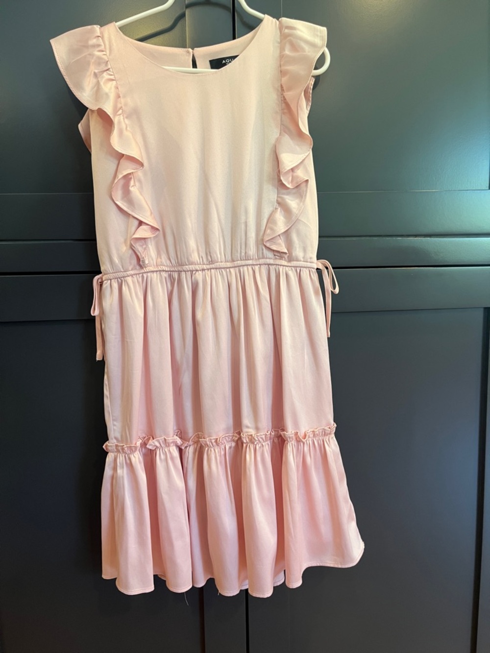 Aqua Girls' Pink Ruffled Summer Dress
